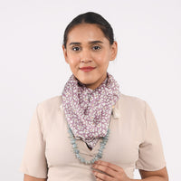Tamsy Light Purple Color Printed Removable Bead Necklace Scarves