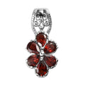 Mozambique Garnet Floral Pendant in Stainless Steel 2.90 ctw - Sticky add to cart bar