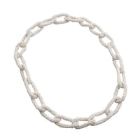 Purple Seed Beaded Link Necklace Link Necklace (32 Inches)