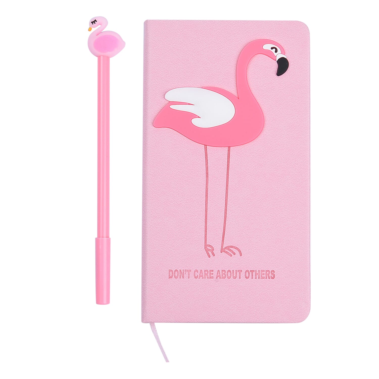 Pink Flamingo Pattern Journal with Stencil Set (3.94"x7")