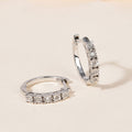 Diamond Accent Hoop Earrings in Platinum Over Sterling Silver 0.05 ctw - Sticky add to cart bar