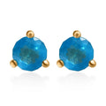 Malgache Neon Apatite Solitaire Stud Earrings in Vermeil Yellow Gold Over Sterling Silver 0.50 ctw - Sticky add to cart bar
