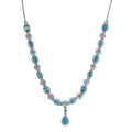 Malgache Neon Apatite and White Zircon Necklace 18 Inches in Platinum Over Sterling Silver 3.85 ctw - Sticky add to cart bar