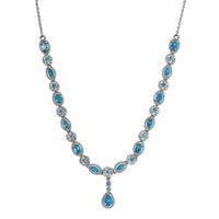 Malgache Neon Apatite and White Zircon Necklace 18 Inches in Platinum Over Sterling Silver 3.85 ctw