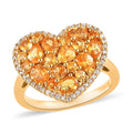 Viceroy Spessartine Garnet and Moissanite Heart Ring in Vermeil Yellow Gold Over Sterling Silver 2.65 ctw - Sticky add to cart bar