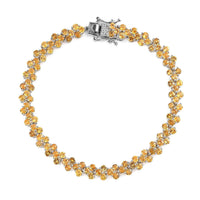 Viceroy Spessartine Garnet Linking Bracelet in Platinum Over Sterling Silver (7.25 In) 10.50 Grams 9.85 ctw