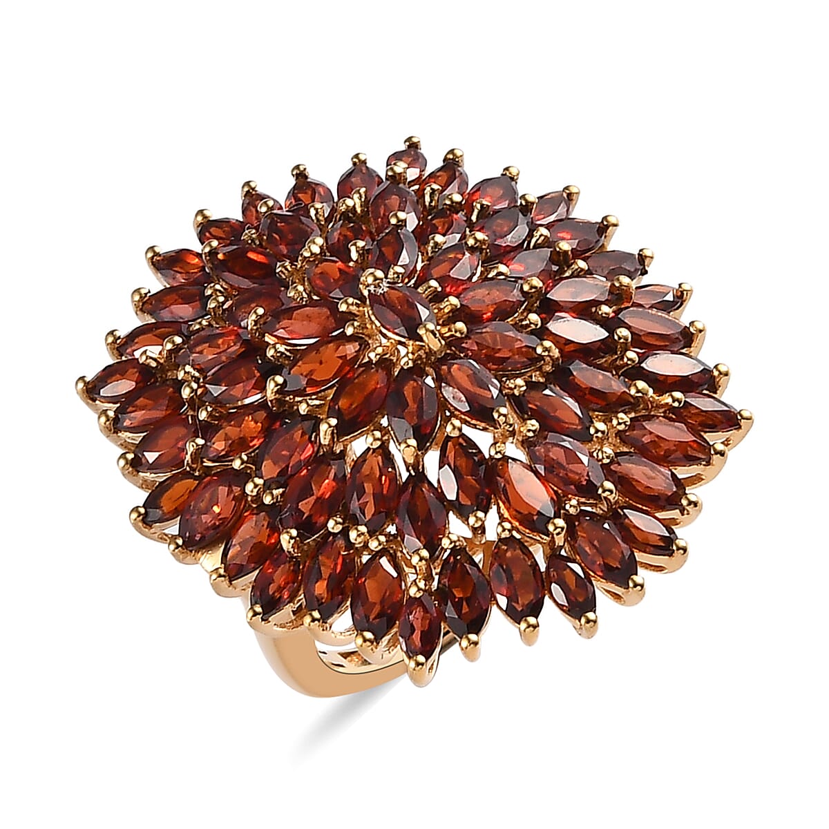 Mozambique Garnet Cluster Ring in Vermeil YG Over Sterling Silver (Size 10.0) (7.65 g) (Delivery in 7-10 Business Days) 12.50 ctw