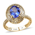 Mirage Collection LUXORO 10K Yellow Gold AAA Tanzanite Ring (Size 10.0) 1.00 ctw - Sticky add to cart bar