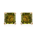 LUXORO 10K Yellow Gold Asscher Cut Premium AMERICAN Natural Arizona Peridot Solitaire Stud Earrings 1.35 ctw - Sticky add to cart bar