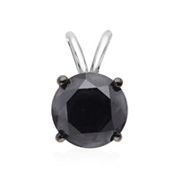 Luxoro Premium Black Diamond 3.00 ctw Solitaire Pendant in 10K White Gold