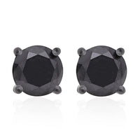 Luxoro 10K White Gold Premium Black Diamond Stud Earrings 3.00 ctw