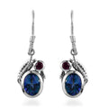 Artisan Crafted Brazilian Blue Petalite and Orissa Rhodolite Garnet Earrings in Sterling Silver 3.15 ctw - Sticky add to cart bar