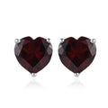 D'Joy Mozambique Garnet Lever Back Earrings in Sterling Silver, Heart , Heart Earrings, Wedding Gifts 5.50 ctw - Sticky add to cart bar