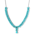 Sleeping Beauty Turquoise Cluster Necklace 20 Inches in Platinum Over Sterling Silver 15.15 ctw - Sticky add to cart bar