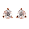 Premium Marropino Morganite Solitaire Stud Earrings in Vermeil Rose Gold Over Sterling Silver 0.85 ctw - Sticky add to cart bar