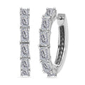 Radiant Cut Moissanite Hoop Earrings in Platinum Over Sterling Silver 3.25 ctw - Sticky add to cart bar