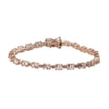 Premium Marropino Morganite and Rose Cut Natural Champagne Diamond Tennis Bracelet in Vermeil Rose Gold Over Sterling Silver (7.25 In) 9.30 Grams 10.60 ctw - Sticky add to cart bar