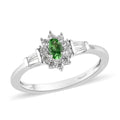Premium Ouro Fino Rubellite and Natural White Zircon Sunburst Ring in Platinum Over Sterling Silver 0.75 ctw - Sticky add to cart bar