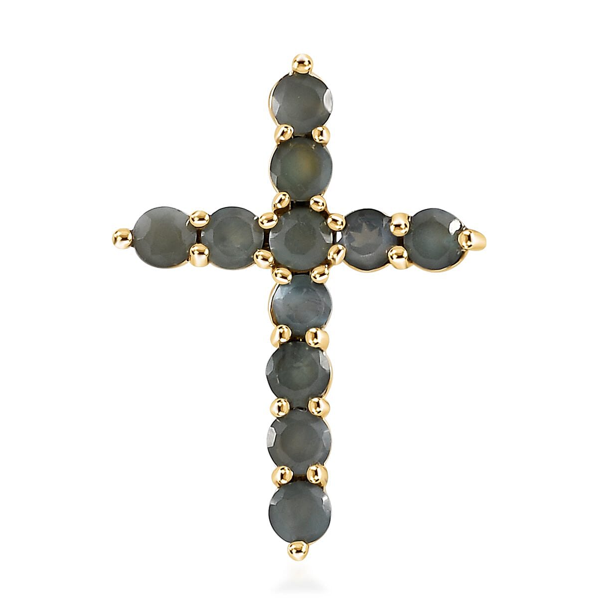 LUXORO 10K Yellow Gold Premium Narsipatnam Alexandrite Cross Pendant 0.85 ctw