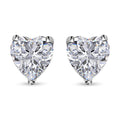 Crushed Ice Cut Moissanite Solitaire Stud Earrings in Rhodium Over Sterling Silver 1.10 ctw - Sticky add to cart bar