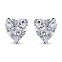 Crushed Ice Cut Moissanite Solitaire Stud Earrings in Rhodium Over Sterling Silver 1.10 ctw