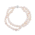 White Freshwater Pearl Bracelet in Silvertone (7.50 In) - Sticky add to cart bar