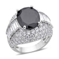 Simulated Purple and White Diamond Ring in Silvertone 12.00 ctw - Sticky add to cart bar