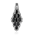 Natural Thai Black Spinel Elongated Pendant in Stainless Steel 4.00 ctw - Sticky add to cart bar