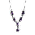 Amethyst Necklace 18 Inches in Stainless Steel 2.60 ctw - Sticky add to cart bar