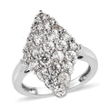 Karis White Zircon Elongated Ring in Platinum Bond (Size 10.0) 2.40 ctw - Sticky add to cart bar