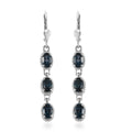 London Blue Topaz Dangling Earrings in Platinum Over Sterling Silver 3.15 ctw - Sticky add to cart bar