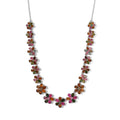 TLV Multi-Tourmaline Floral Necklace (18 Inches) in Platinum Over Sterling Silver (19.20 g) 26.15 ctw - Sticky add to cart bar