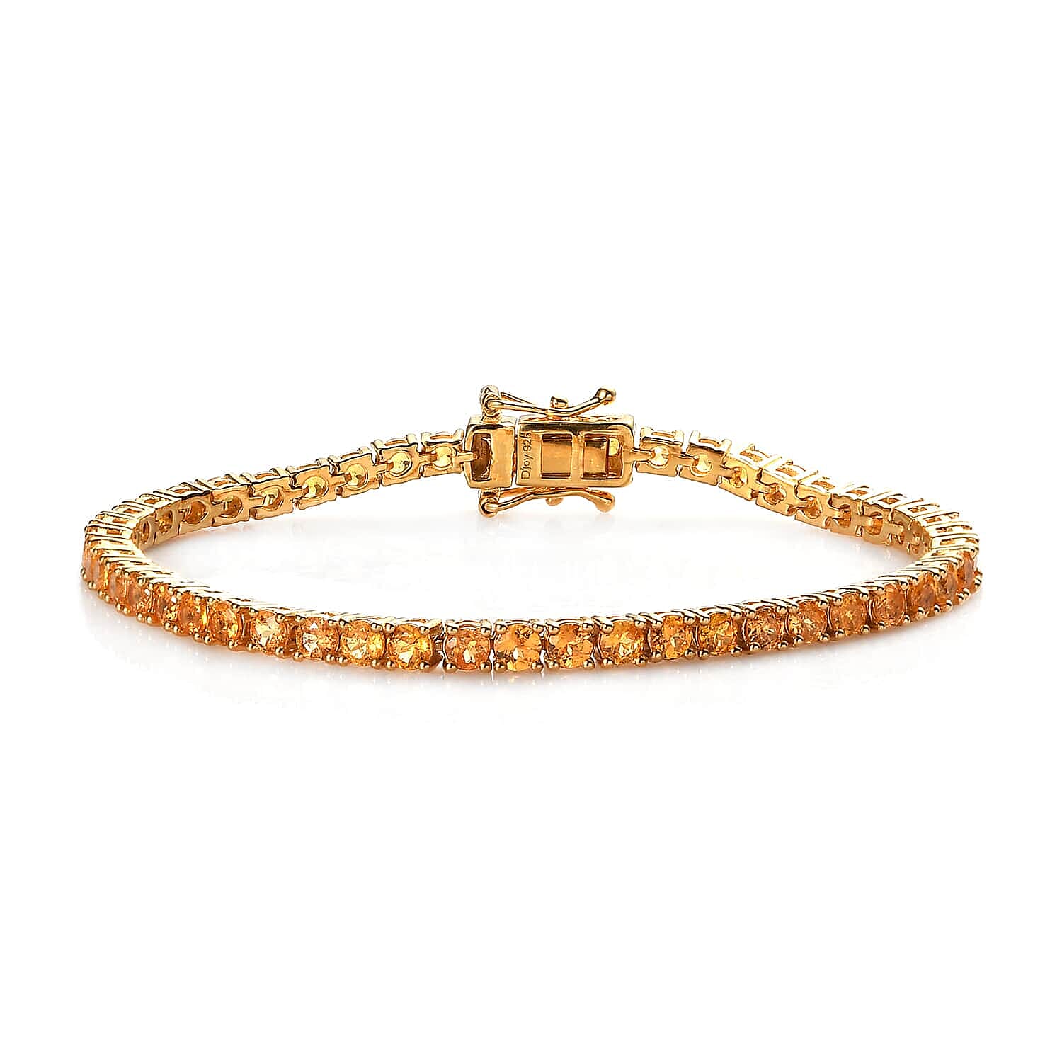 Premium Viceroy Spessartine Garnet Tennis Bracelet in Vermeil Yellow Gold Over Sterling Silver (6.50 In) 8.90 Grams 7.15 ctw