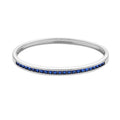Simulated Blue Sapphire Color Diamond Bangle Bracelet in Silvertone (6.00 in) 2.85 ctw - Sticky add to cart bar
