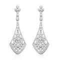 Simulated Diamond Dangle Earrings in Silvertone 2.00 ctw - Sticky add to cart bar