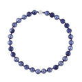 Purple Color Murano Style Beaded Knotted Necklace 20 Inches in Silvertone - Sticky add to cart bar