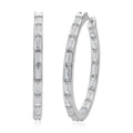 Simulated Diamond Hoop Earrings in Silvertone 11.00 ctw - Sticky add to cart bar