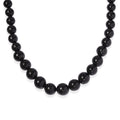 Black Shungite Beaded Necklace 20 Inches in Sterling Silver 363.00 ctw - Sticky add to cart bar