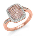 Natural Pink and White Diamond Ring in Vermeil Rose Gold Over Sterling Silver 0.50 ctw - Sticky add to cart bar