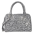 "Leopardskin Foiled Shoulder Bag SIZE: 11.4(L)x3.94(W)x9(H) Inches COLOR: Grey & Black" - Sticky add to cart bar
