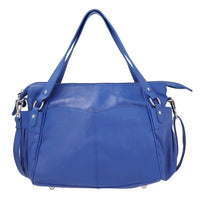 100%  Genuine Leather RFID Bailey Bag, Color : Blue, Size : 17x11x3 in