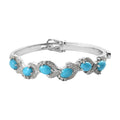 American Natural Sleeping Beauty Turquoise Buckle Bangle Bracelet in Sterling Silver| Turquoise Bracelet|Silver Bracelet For Women  (6.25 In) 32.40 Grams 7.10 ctw - Sticky add to cart bar