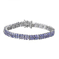 KARIS Tanzanite Tennis Bracelet in Platinum Bond (6.50 In) 8.20 ctw - Sticky add to cart bar