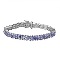 KARIS Tanzanite Tennis Bracelet in Platinum Bond (6.50 In) 8.20 ctw