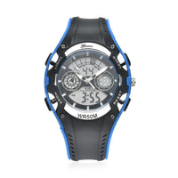 GENOA Japanes and Electronic Movement Multi Functional Watch with Blue and Black Strap (5.50-7.50Inches) (42mm)