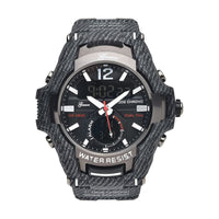 GENOA Japanes and Electronic Movement Multi Functional Sport Watch with Black Strap (6.50-8.50Inches) (52mm)