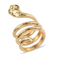 KARIS Peridot Snake Ring in ION Plated 18K YG (Size 9.0) 0.35 ctw