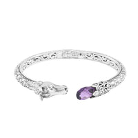 African Amethyst Bangle Sterling Silver , Silver Wt. 27 g 3.60 ctw