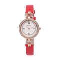 Strada Austrian Crystal Japanese Movement Watch with Red Faux Leather (27.1mm) - Sticky add to cart bar