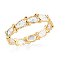 Artisan Crafted Polki Diamond Eternity Band Ring in 14K YG Over Sterling Silver 1.00 ctw